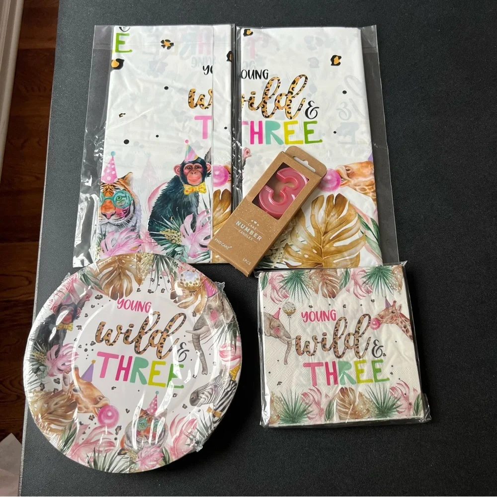 NWOT Young Wild & Three Party Supplies Set